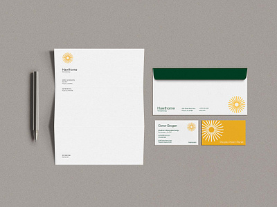 Stationery Design for Hawthorne Renewable Energy brand identity branding graphic design green energy modern design solar stationery sun