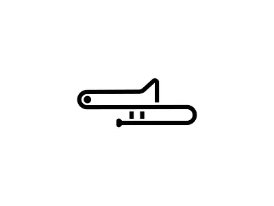 Trombone Logo Vector band branding design icon illustration instrument jazz logo music simple trombone vector