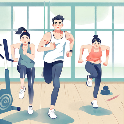 Gym active fitness graphic design gym illustration vector