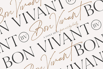 Bon Vivant Collection branding handwriting script signature watercolour wedding