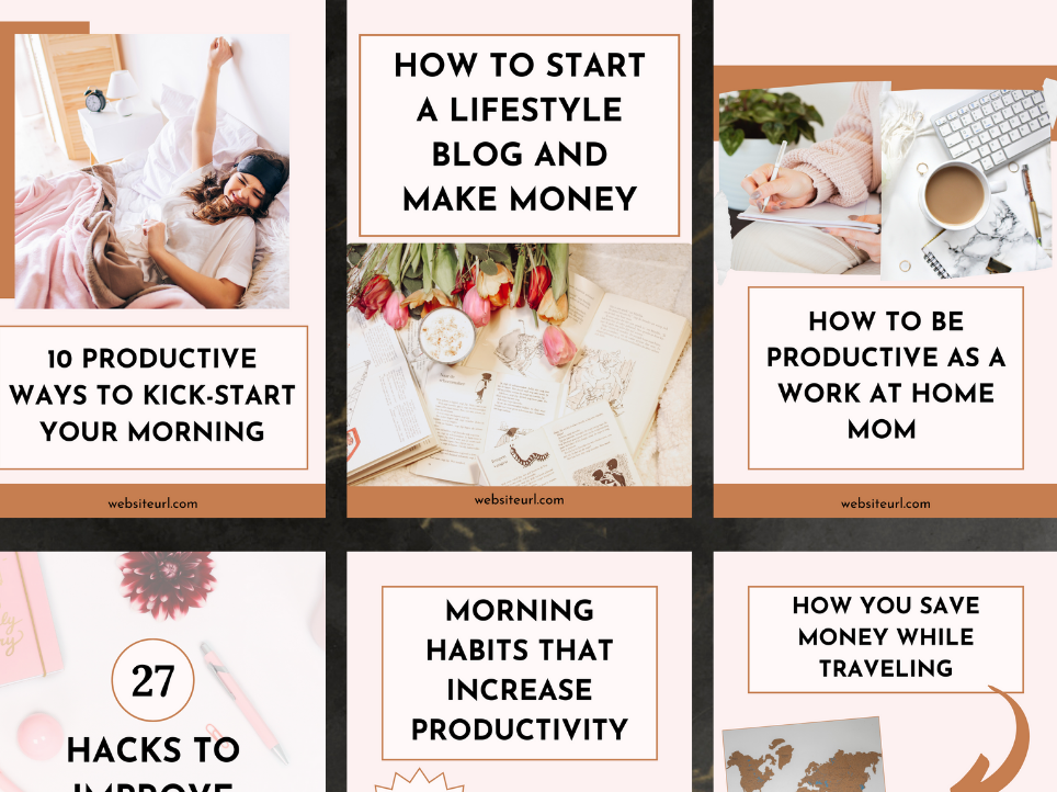 Pinterest Pin Templates For Bloggers Editable Canva Template by