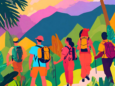 Adventure Hiking adventure design graphic design hiking illustration vector