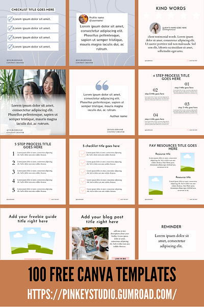 100 FREE Canva Templates For Social Media Engagement branding canva templates free templates freebie graphic design instagram post templates pinterest templates social media social media templates