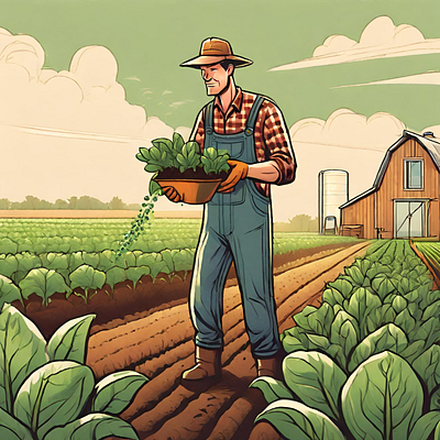 Farmer Harvesting design farmer graphic design harvesting illustration vector