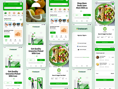 Food Delivery App (Instacare) accessible branding cleanui clear design designing ecommerce ecommerceapp fooddeliveryapp graphic design illustration instacareapp logo modernui motion graphics restaurentapp typography ui uidesign uxdesign