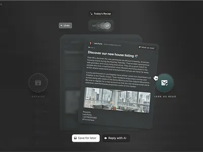 Sort your emails by swiping 🖐 dark mode dark theme dashboard e mail email saas software