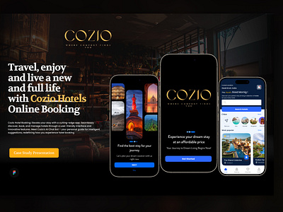 Cozio Hotel Booking App animation appdesign behance casestudy graphic design hospitalityapp hotel hotelbooking luxurytravel motion graphics travel travelhotel traveltech ui uiuxdesign