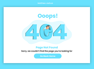 A 404 Error page design by Matthew Joshua branding graphic design product design ui website