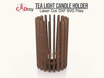 Tea Light Candle Holder Lamp Laser Cut SVG / DXF Files. craft project files