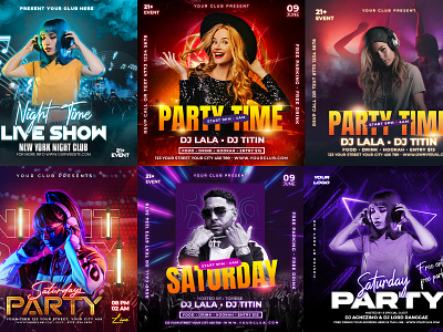 Club and Party Flyer, Party Social Media Design birthday flyer branding branding design club flyer design dj flyer event flyer flyer design graphic design holidays flyer ill illustration night club flyer nihgt club party flyer
