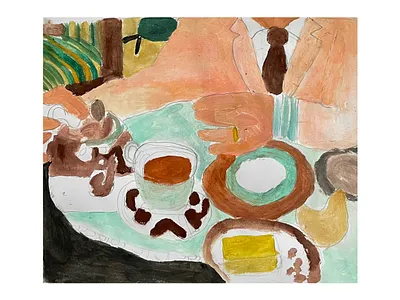 Breakfast Painting by Irfan Ajvazi art artist contemporary art