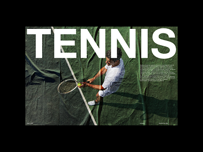 0016-TENNIS brand branding design green grid landing page layout minimalist simple tennis type typo typography ui visual identity web design