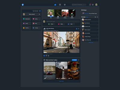 Facebook Desktop UI Redesign app design desktop facebook social ui web