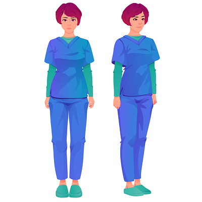 Cartoon nurse character animation app design graphic design illust illustration motion graphics ux vector