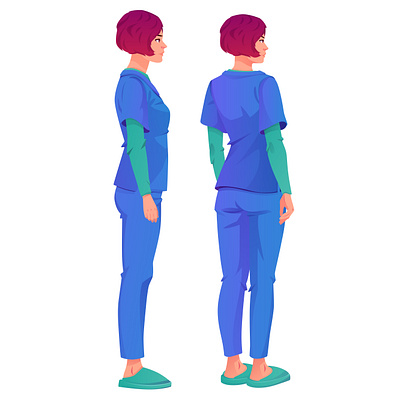 Cartoon character of a nurse prepared for animation animation app design illust illustration motion graphics ux vector
