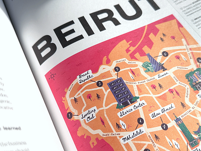 Illustrative Maps for IT'S A PASSION THING magazine beirut branding buildings design editorial graphic design illustration illustrative london magazine map maps streets typography uk