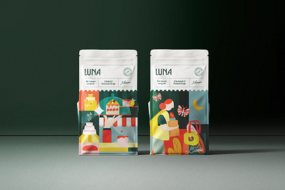 Luna Patisserie brand branding cafe coffee design food graphic design ill illustration logo logo design packaging patisserie vector