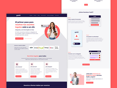 Yustii - Legal Services design interface landing page ui website website concept website design