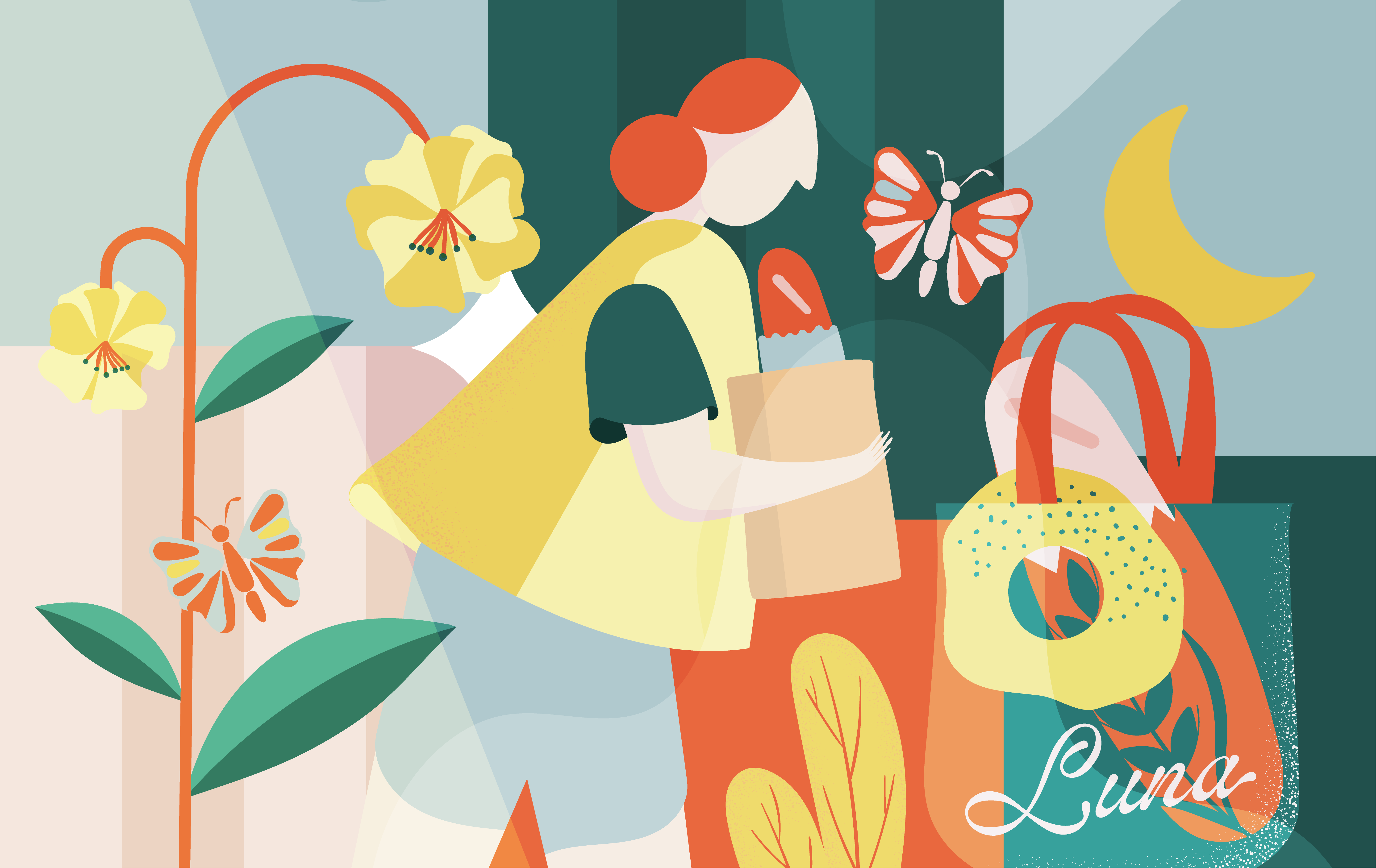 Luna Patisserie Illustration bakery cafe design drawing graphic design illustration illustrator patisserie vector