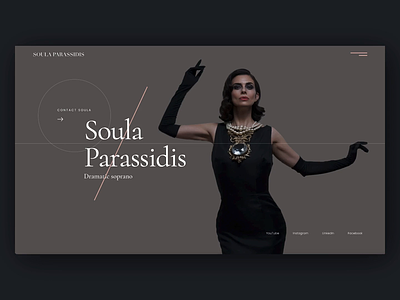Soula Parassidis Website (real project) animation button contact us home page homepage hover menu music opera real project singer singing ui ux webdesign website