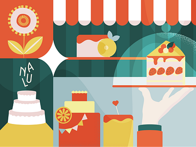 Luna Patisserie Illustration 2 bakery brand cafe design graphic design illustration illustrator patisserie vector