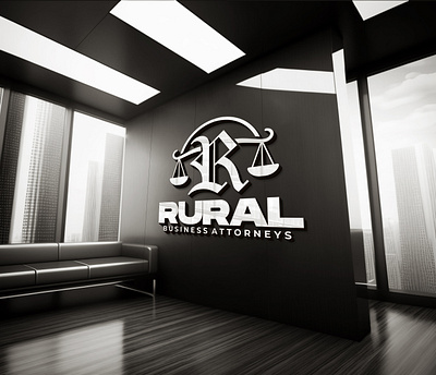 RURAL BUSINESS ATTORNEYS Logo 3d branding design graphic design illustration logo typography vector