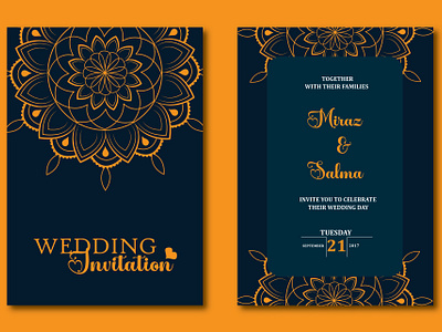 Invitation card design. colourful creative mandala design illustrator invitation card mandala wedding card design