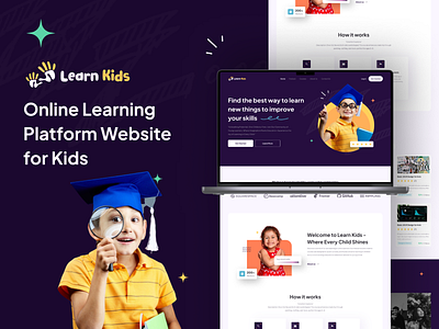 Online Learning Website Design for Kids creative education education website kids kids learning learning online learning website ui uidesign uiux ux website design