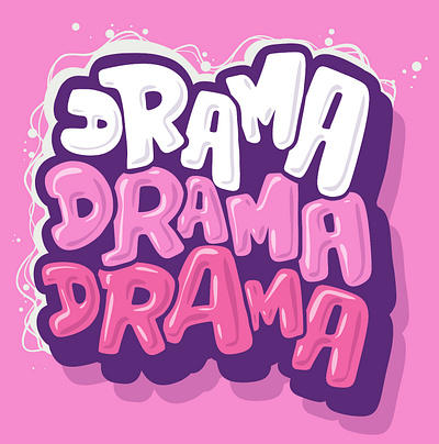 Drama Drama Drama 2024 barbie branding design drama girl graphic design illustration ken lettering logo love pink procreate search seo typography vector