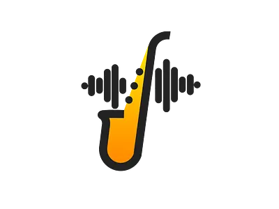 Saxophone Logo band branding design gradient icon illustration jazz logo music orange saxophone vector warm