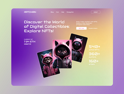 NFT Landing Page website design figma landing page nft nft landing page nft website ux ui website