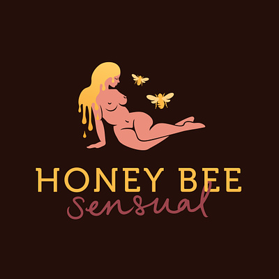 Honey Bee Sensual Logo Design art branddesigner brandidentity branding design femalebody graphicdesign honeybee honeylogo illustration logo spirituallogo ui vector woman