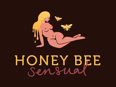 Honey Bee Sensual Logo Design art branddesigner brandidentity branding design femalebody graphicdesign honeybee honeylogo illustration logo spirituallogo ui vector woman