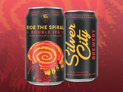 Ride the Spiral beer branding cloud craft beer illustration pacific northwest packaging storm tool wilderness