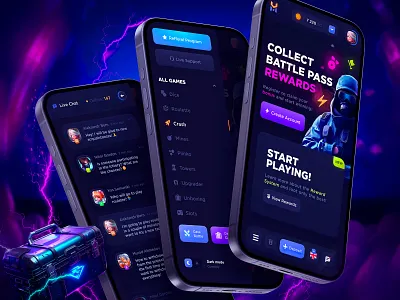 Casino Betting - Mobile Design bet betting casino casino app casino betting casino illustration coinflip crash gambling gambling app game ui game ux interface casino live casino mobile design online betting open case rewards casino slots sport betting