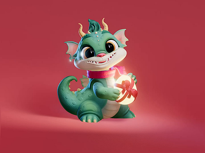 New Year Wood Dragon 3d animation character creature dragon illustration model newyear numadsculpt present sculpting wooddragon