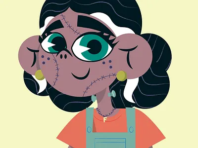 Young (future) Bride of Frankenstein character character design character illustration color design illustration spot illustration