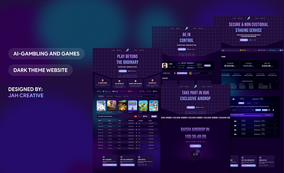 Dark Theme Gambling Website blue crypto dark mode gambling linear modern purple ui website