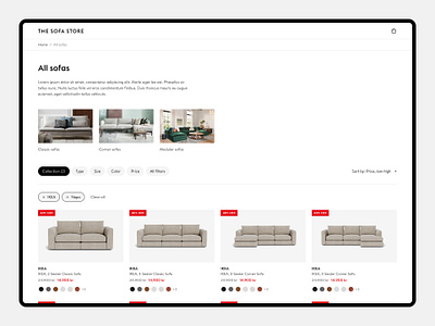 The Sofa Store — Category page ecommerce ui userinterface webdesign