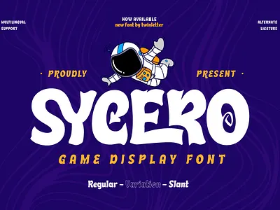 Sycero - Game Display Font display entertainment fancy font freedom funky game headline movie play powerful serif sphere stream title