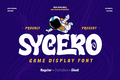 Sycero - Game Display Font display entertainment fancy font freedom funky game headline movie play powerful serif sphere stream title