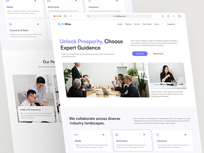 FinWise - Personal Accountant Company Website accountant business company company profile corporate economy finance financial landing page personal accountant personalfinance ui design wealth web design website design