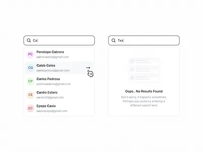 Find Someone 🧭 clean dashboard design desktop dropdown empty explore find icon illustration interface list minimal saas search simple states typing ui user