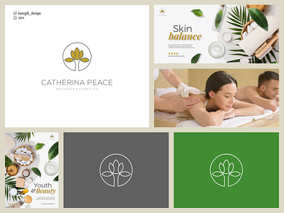Catherina Peace Logo Design beatuy brand brandguidline branding icon illustration medspa salon spa vector