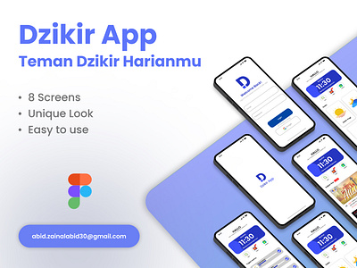 Dzikir App UI Design application design dzikir figma prototype simple application ui design