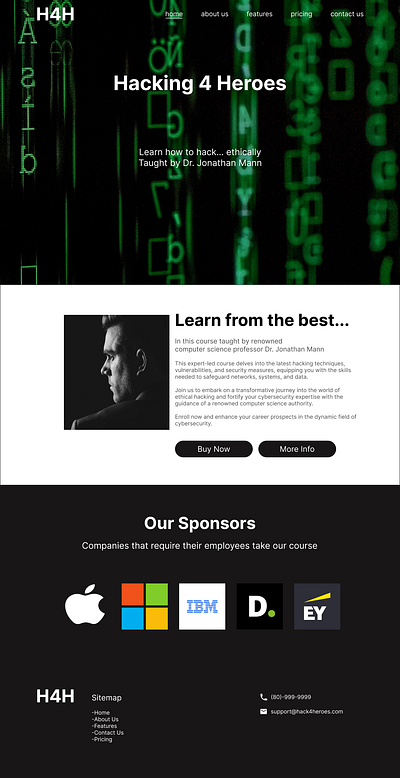 REDO: Hacking Bootcamp Website UI Design advert branding design figma graphic design ui ui design ux web design website