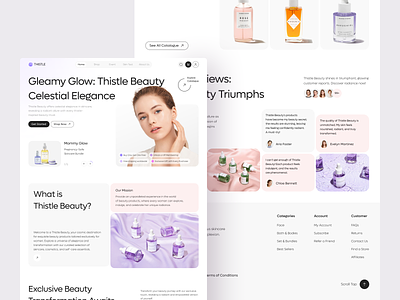 Thistle - Beauty Landing Page beauty beauty product clean e commerce ecommerce face health landing page makeup product skin skin care skincare store ui ux web web design website website design