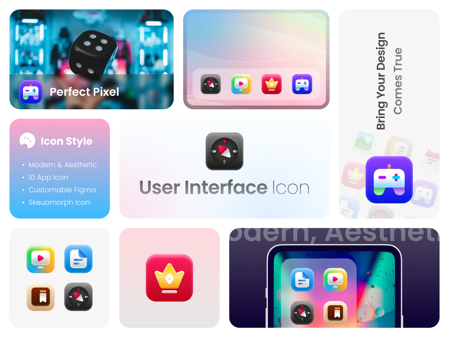 Example of Skeuomorphism Icon Set