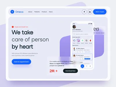 Healthcare - App Landing Page clean design doctor figma figma design health service healthcare healthcare mobile app hospital hospital app landingpage medical care app medicine nurese online care online doctor saas telemedicine webdesign website