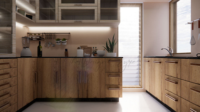 Simple Kitchen 3d architecture design kitchen photoshop visualisation